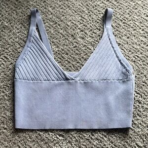 Zara V-Neck Knit Top Lavender/Purple Medium